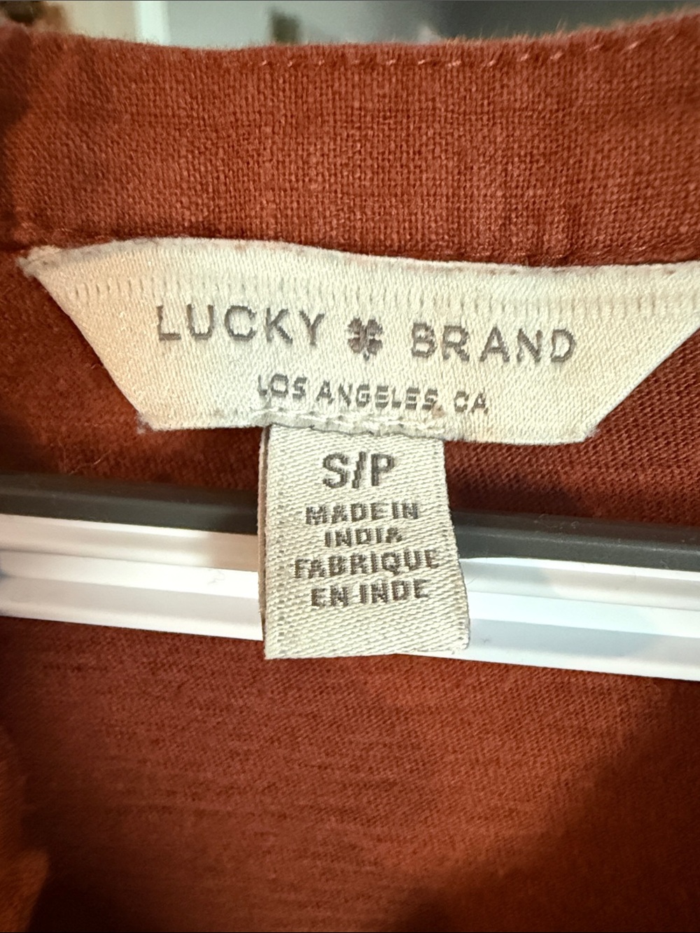 Lucky Brand Rust Brown Short-Sleeve Button Henley Shirt - Picture 2 of 4